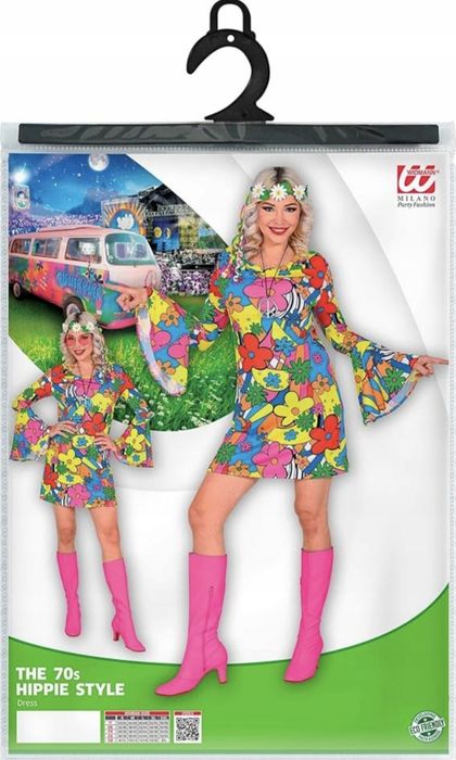 Sukienka S hipiska hipisowska w stylu lat 70 80 retro vintage