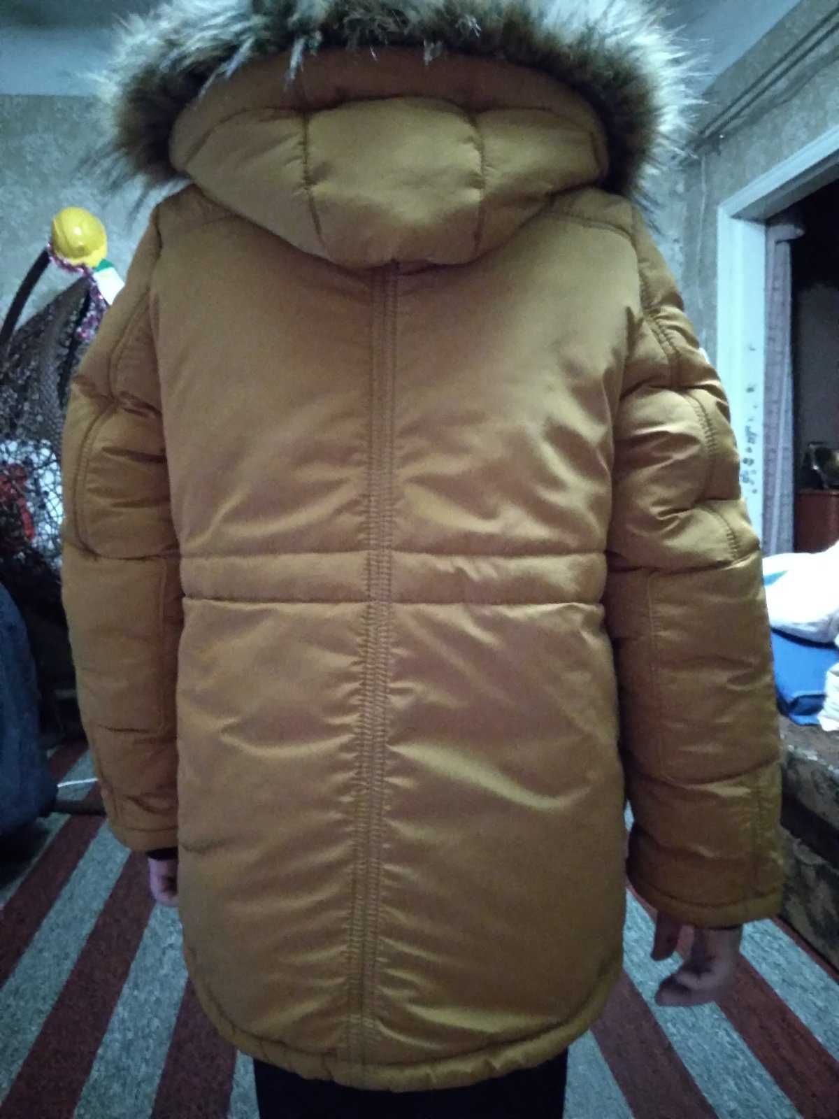 Мега теплая зимняя куртка на мальчика  pavlin павлин рост 134-140