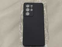 Чехол силиконовый  черный на Samsung S21 Ultra.