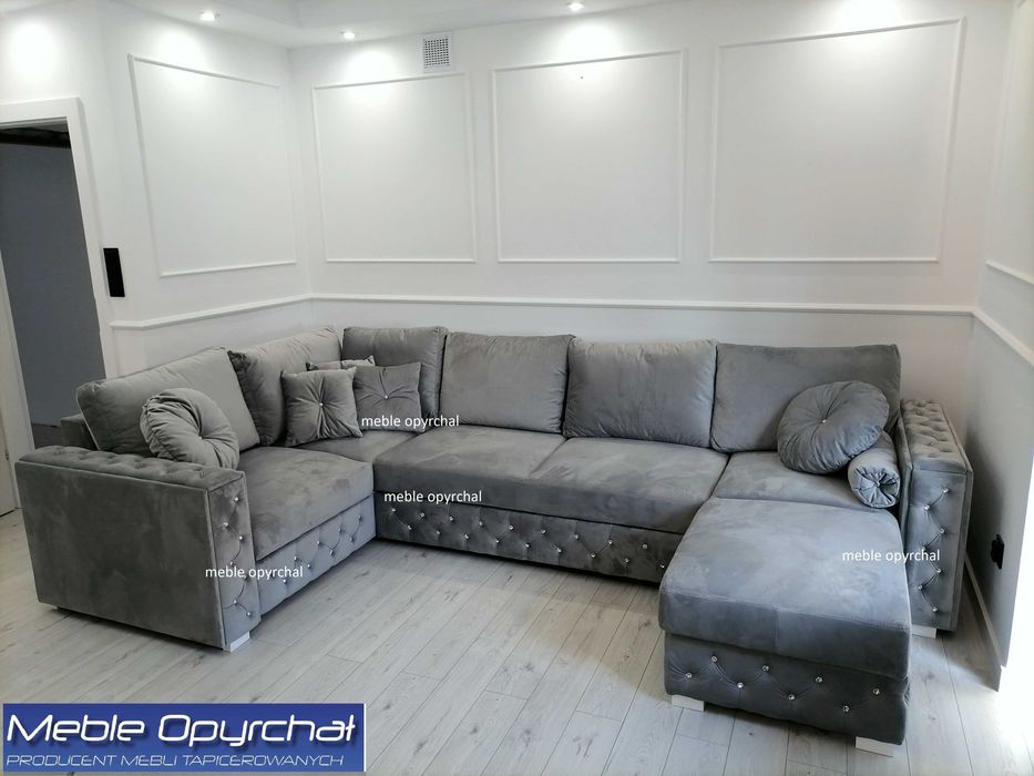 PRODUCENT! ! NOWOŚĆ  !! wygodny narożnik GLAMOUR kryształy NR.205