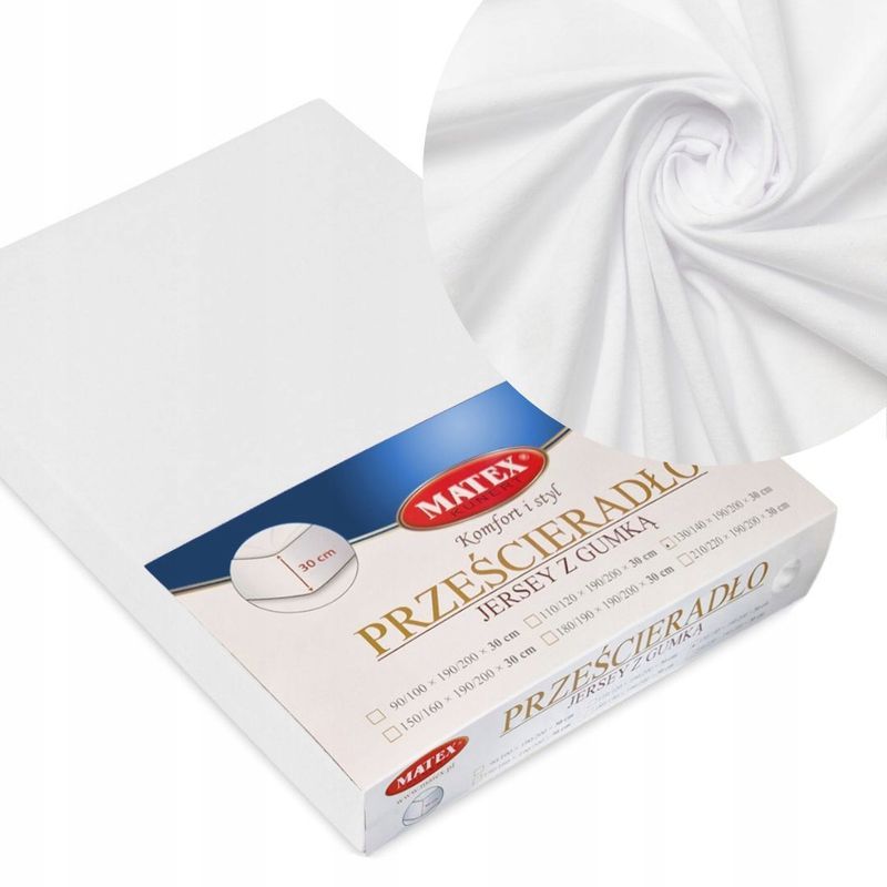 Prześcieradło 100x200 Bawełniane wys 30 z Gumką jednolite Jersey