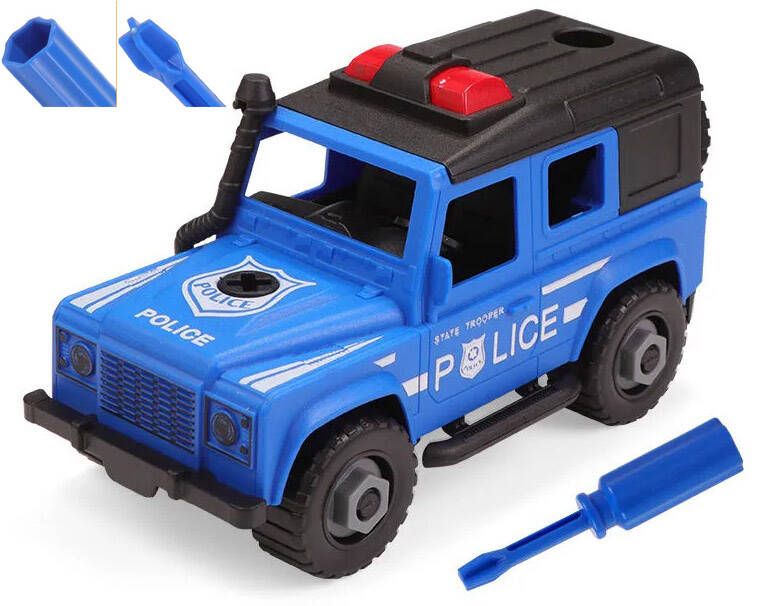 Policja Z Przyczepą Do Rozkręcania Wóz Policyjny Zestaw Auto Figurka