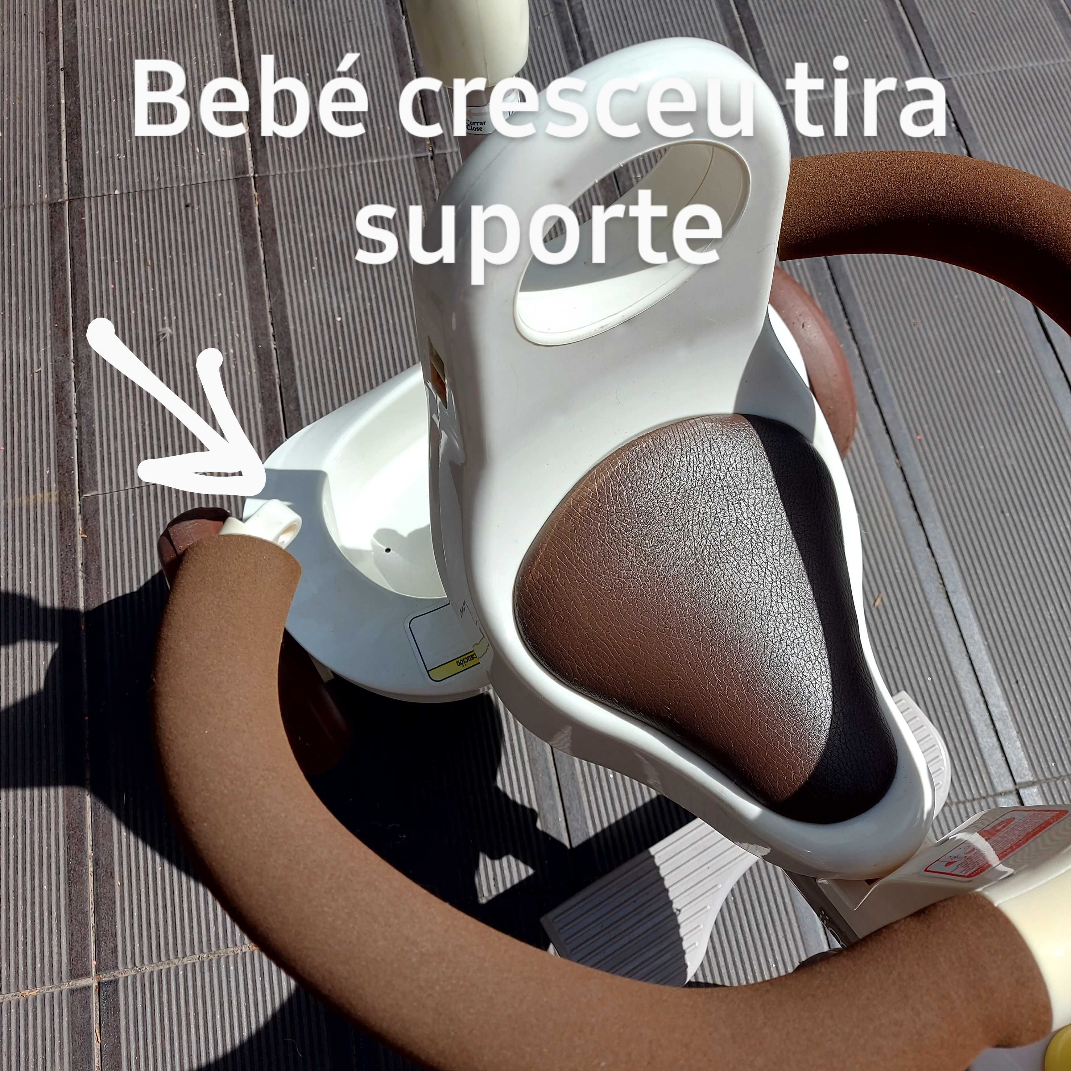 Triciclo com suporte para condução pais