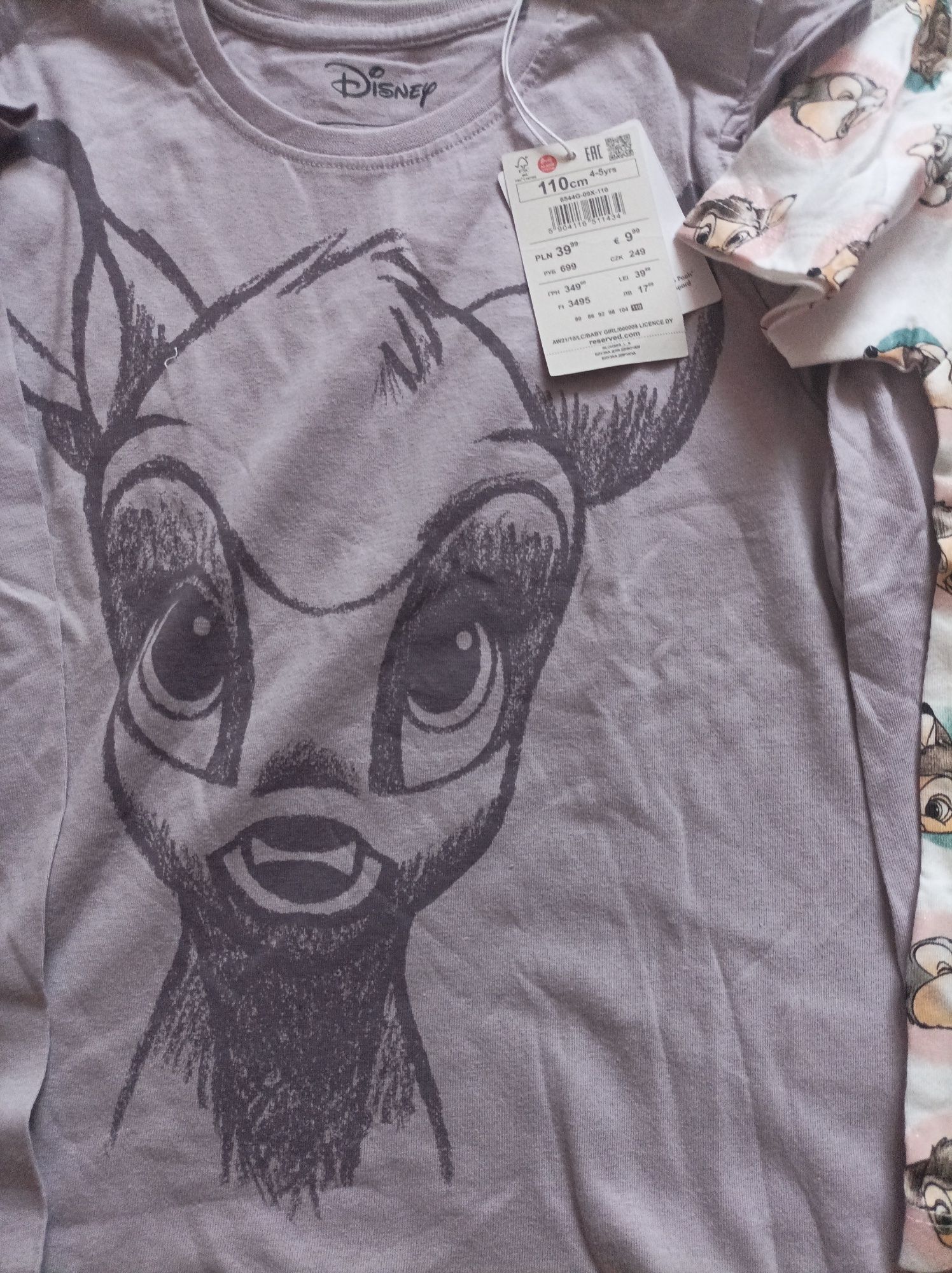 Komplet dwóch nowych koszulek Reserved, 110 cm, Disney Bambi