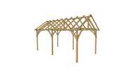 Altana ogrodowa drewniana , dach dwuspadowy 3x5,5 m spec 100, 1,