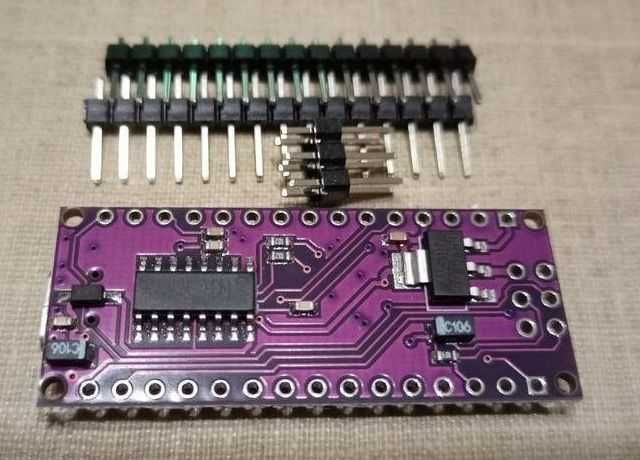 Purple Arduino Nano Atmel ATmega328P 32 kB flash 2 kB RAM mini-USB