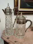Conjunto 2 jarros em cristal com tampa casquinha