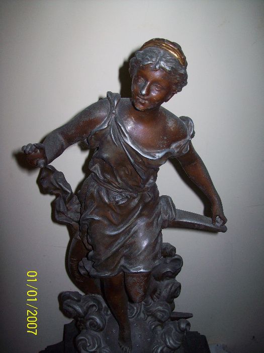 -GIGANT-Figuralny zegar kominkowy 73cm ok,1870r