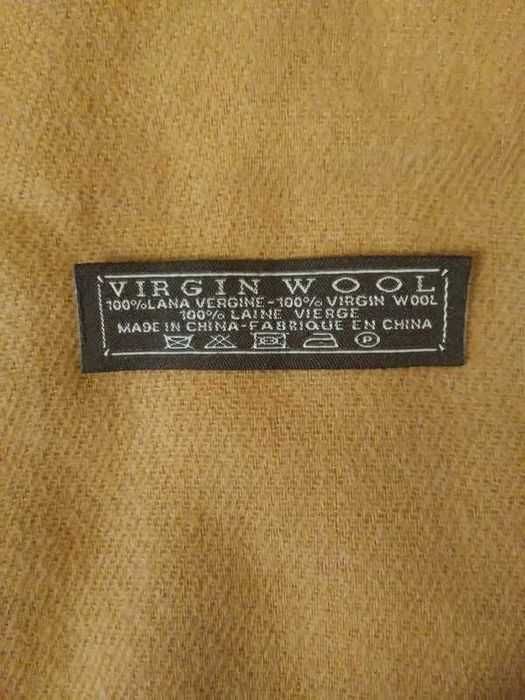 Nowy szal 100% virgin wool beżowy/ brązowy/ camel