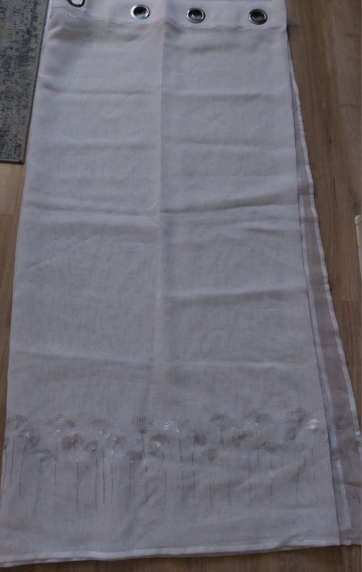 Firana biała na przelotkach 290x150 cm