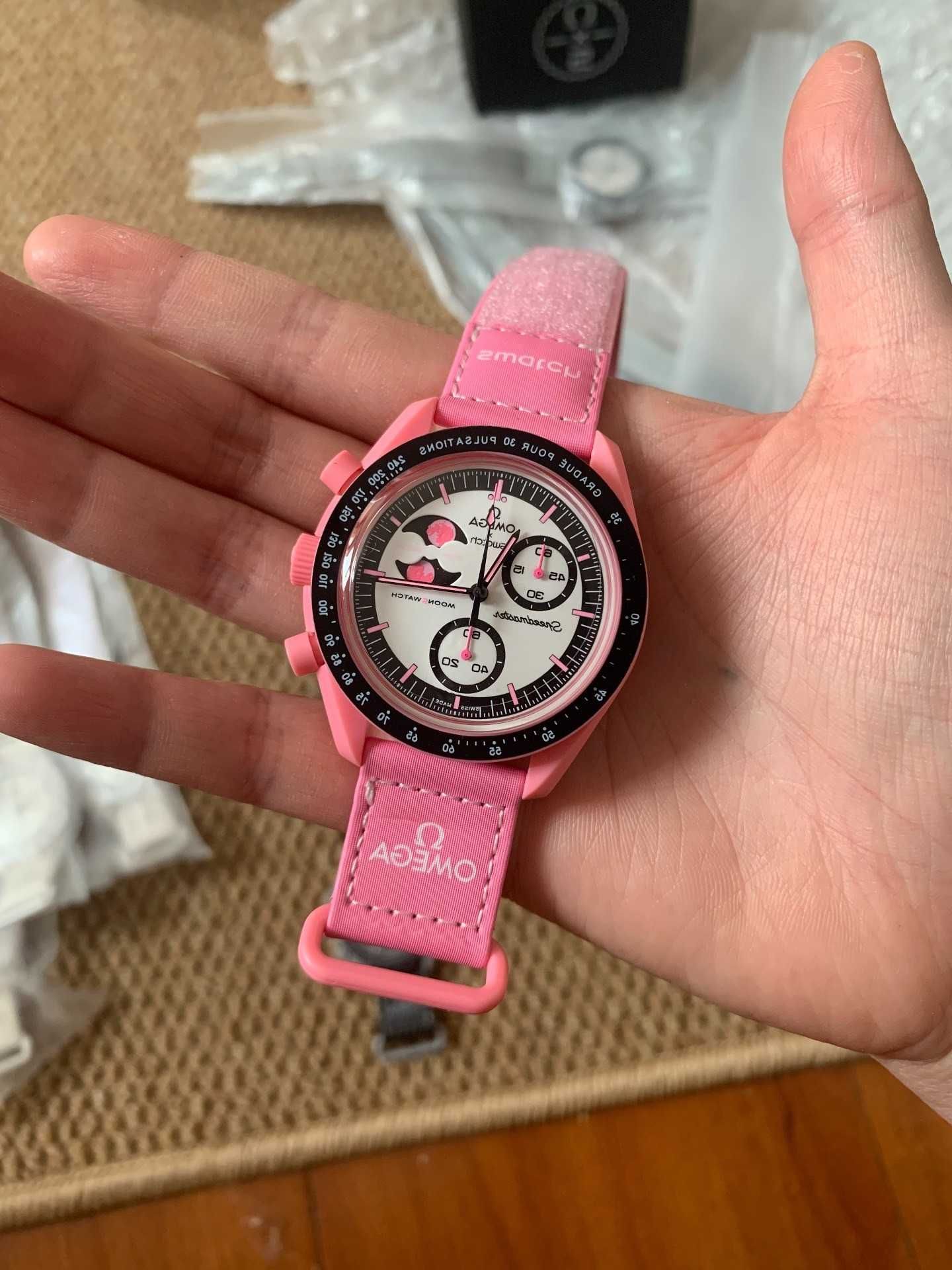 Omega x Swatch Pink Moon SO33P100 - zegarek dobry stan