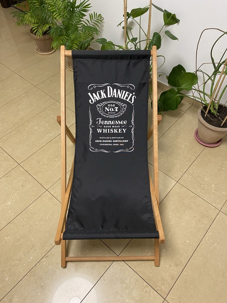 Leżak Jack Daniels whiskey nowy no.7 Daniel’s plażowy ogrodowy
