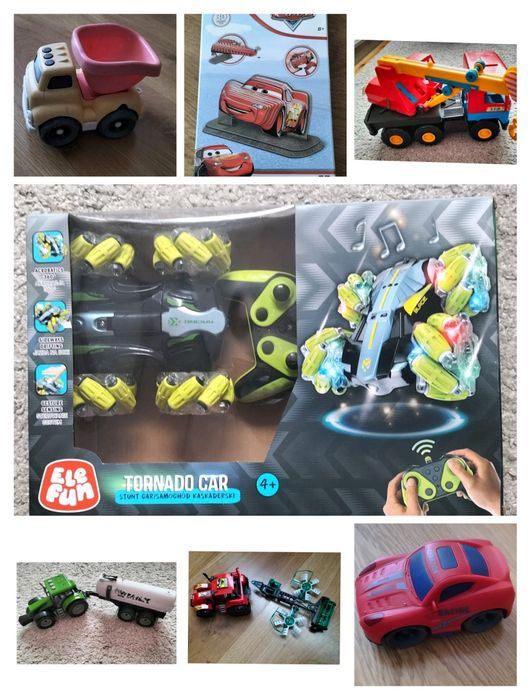 Mega paka zabawek dla chłopca auta na baterie traktory dźwig puzzle 3D