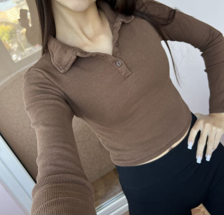 Кофта рубчик Zara S-ка, лонгслів, кроп-топ, кофтинка, светр