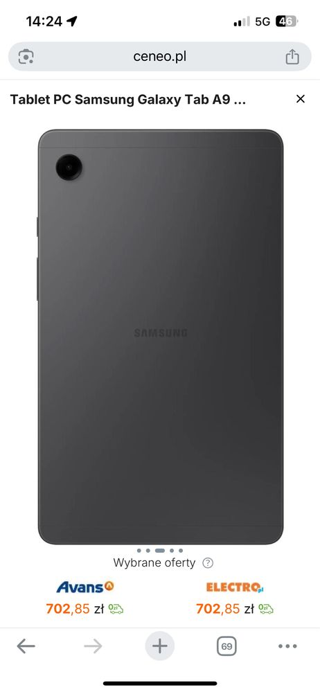 Samsung Galaxy Tab A9 WiFi 8,7" 4/64GB Szary (SM-X110NZAAEUE)