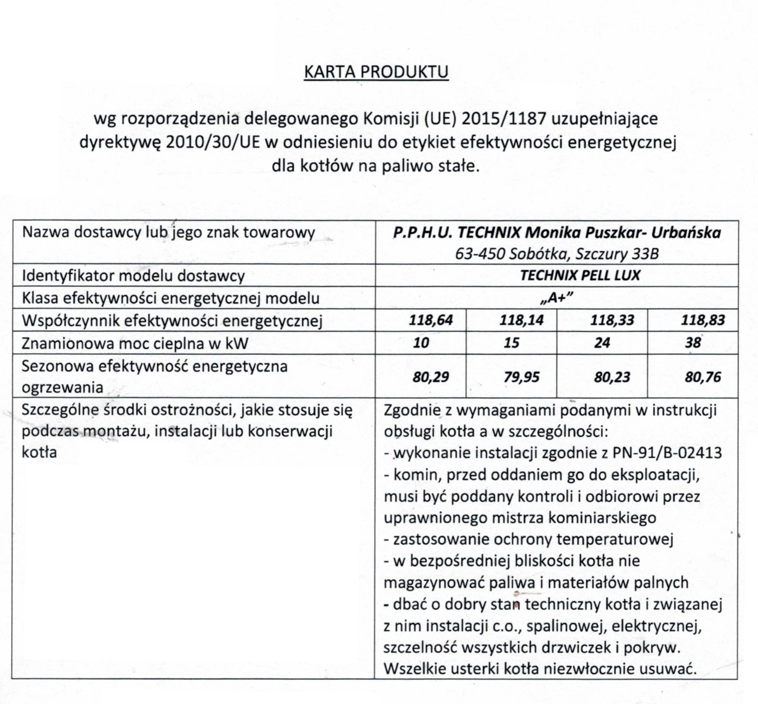 Dofinansowanie "Czyste Powietrze" Kocioł TECHNIX PELL LUX 10kW