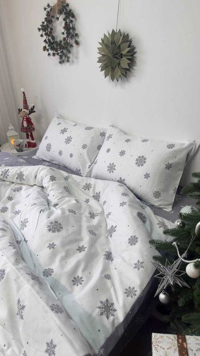 Комлект Фланель Байка Турция Фабрика полутоный двушка евро семейный