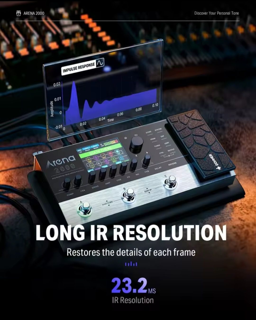 Pedal Multi-Efeitos Donner Arena 2000 – Modelagem AMP, Looper, Bluetoo