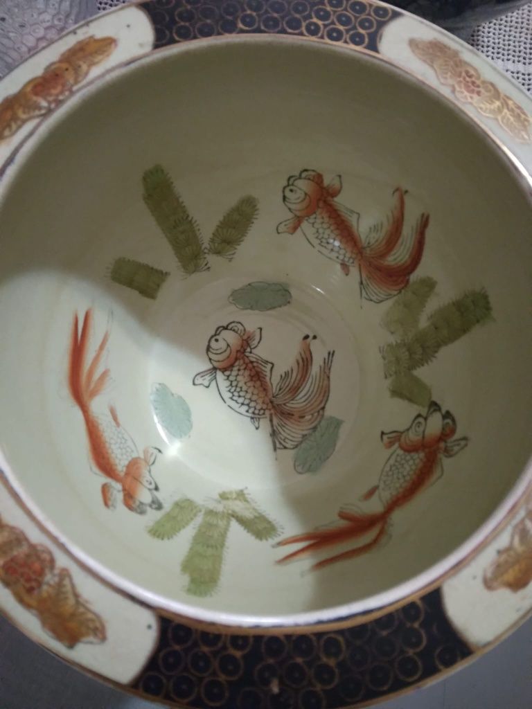 Vaso aquário pintado a mao