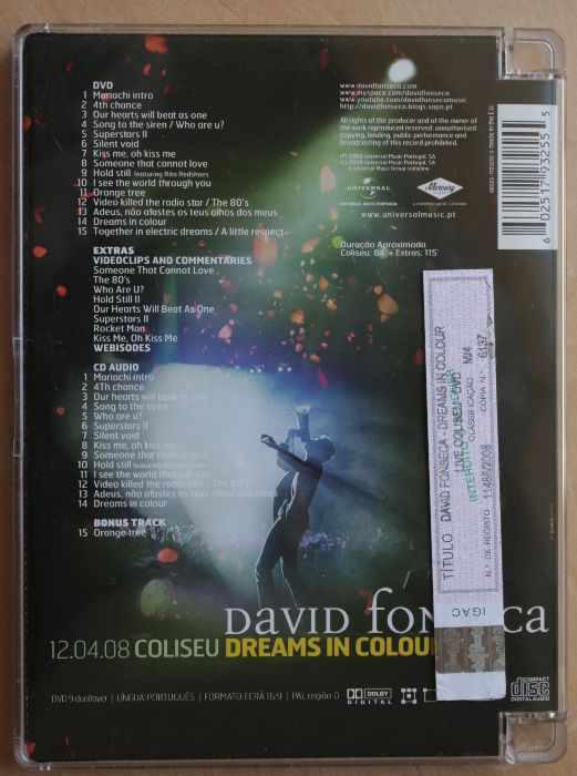 oferta de portes - SILENCE 4, e DAVID FONSECA, ao vivo