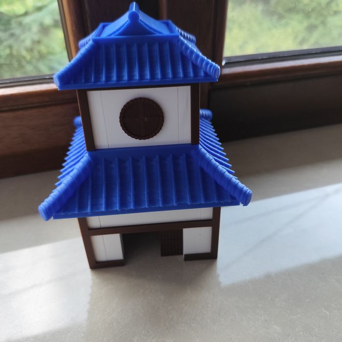 Wydrukowany model 3D – Dwupoziomowy Japoński Dom, do złożenia