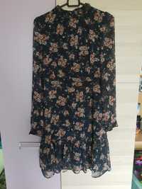 Granatowa sukienka w kwiaty orsay rozmiar 34