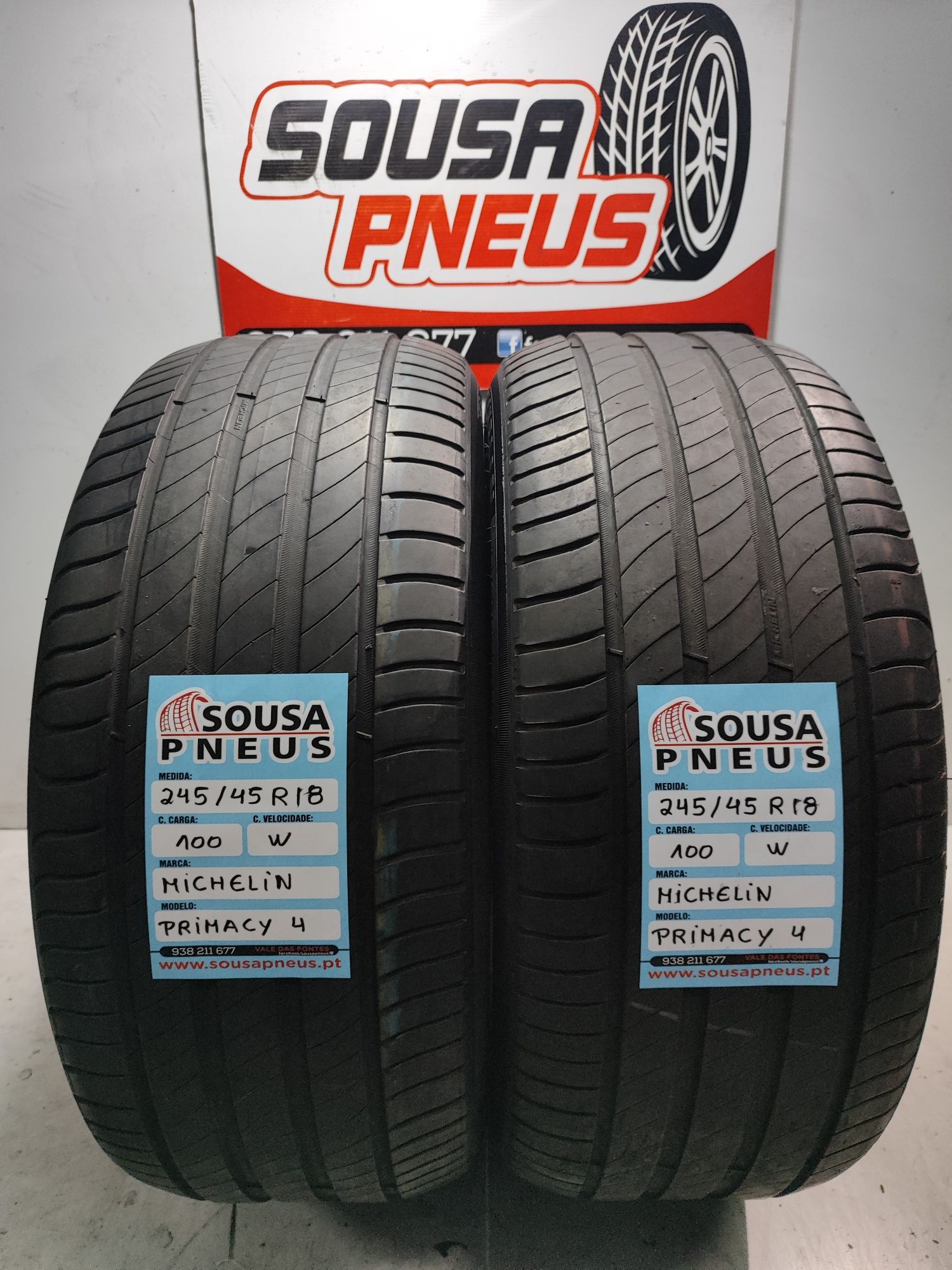 2 pneus semi novos Michelin primacy 4 245/45R18 100W Oferta dos Portes