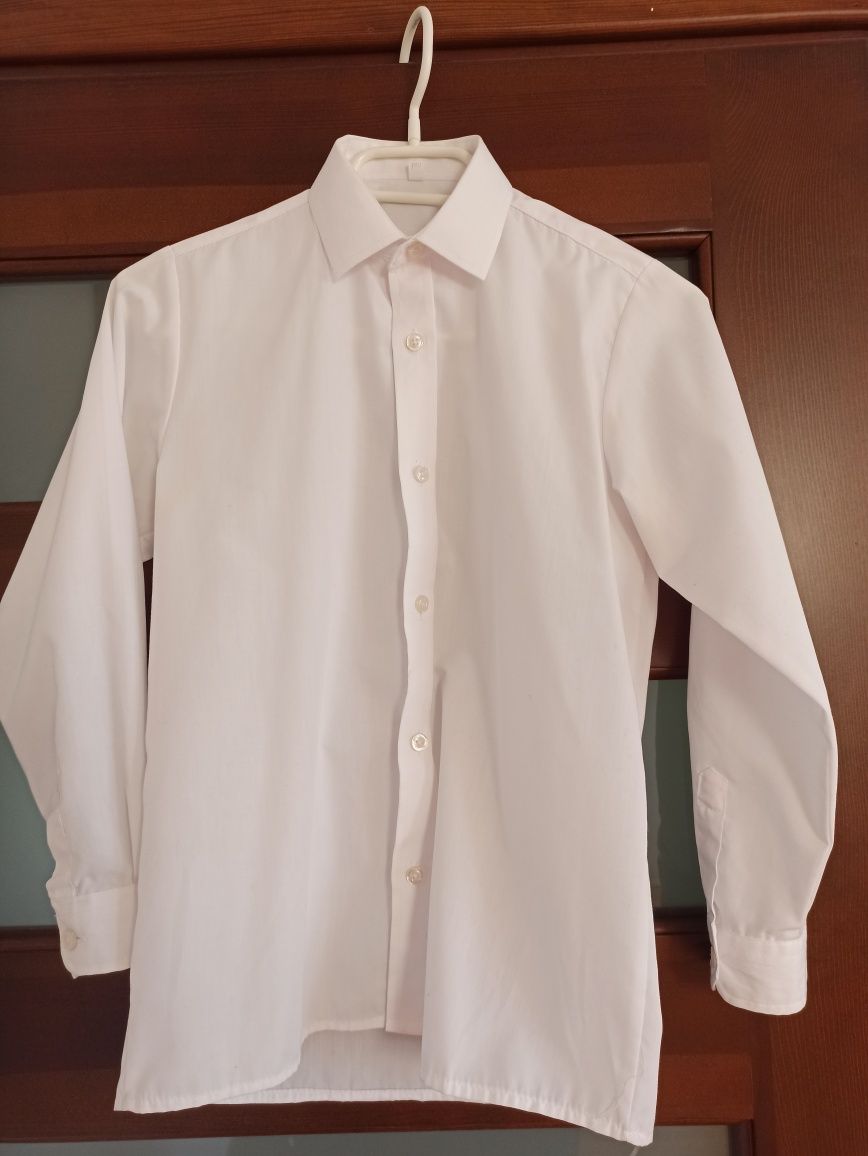 biała koszula dla chłopca 140