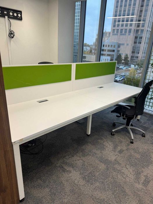 Biurko czterostanowiskowe białe 140x80 biurka bench do biur domu hotel