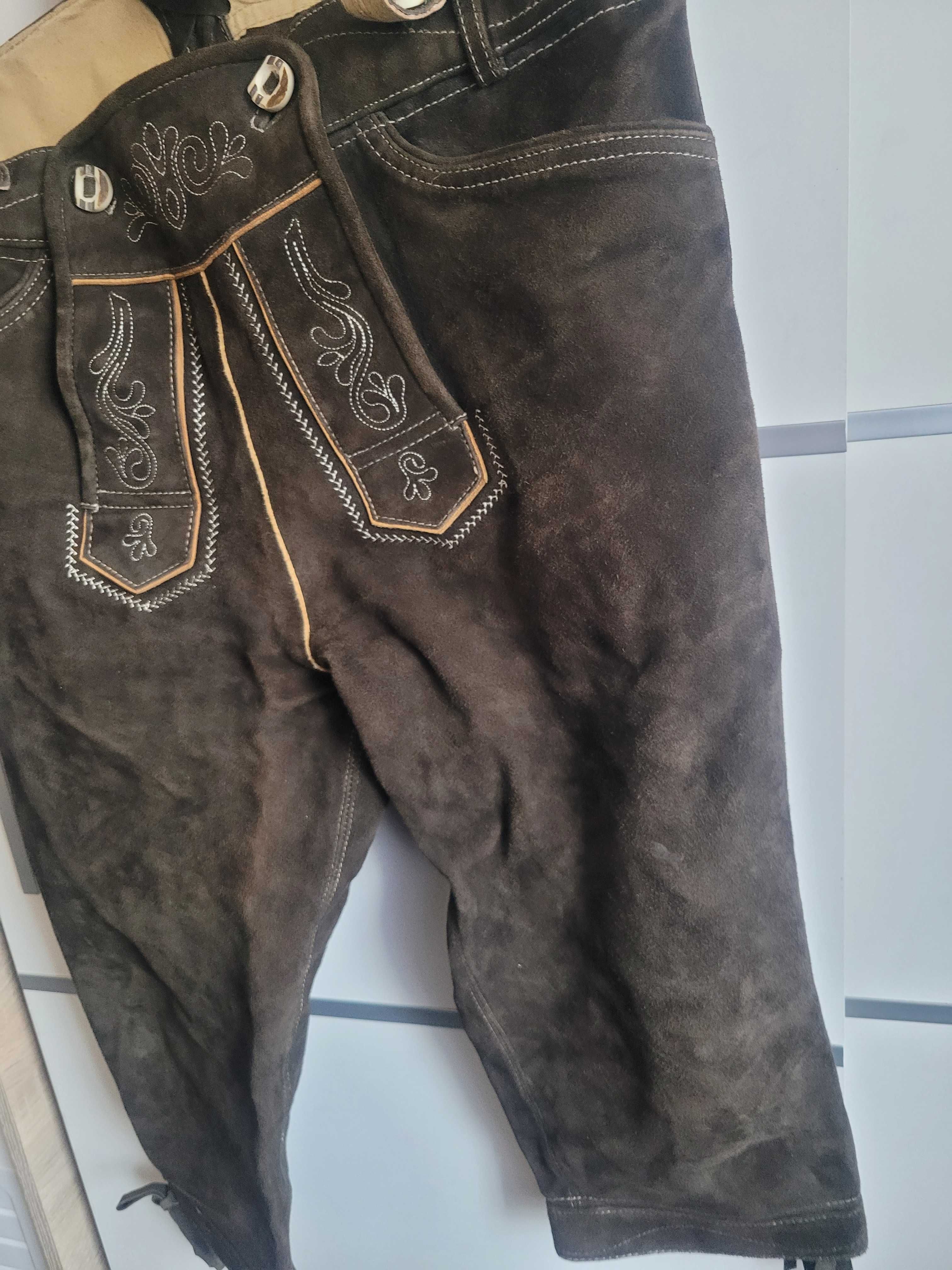 Mega skórzane spodnie w stylu bawarskim na Oktoberfest r.52