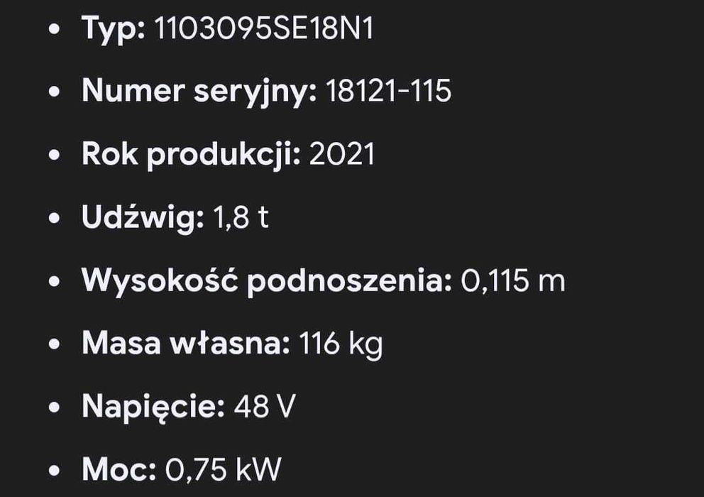 Paleciak elektryczny Schefer