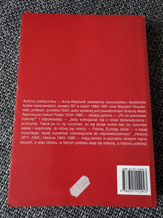 Historia 1871 - 1945 Podręcznik dla szkół srednich.