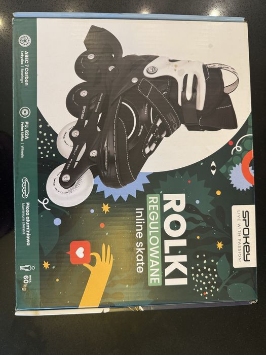 Rolki Spokey regulowane 34-37 carbon płoza alum