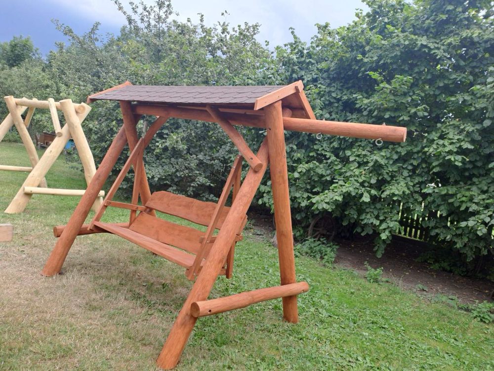 Porządna huśtawka ogrodowa z 20 cm sr bali