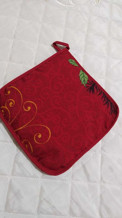 Conjunto avental, pega e luva de Natal, novo com embalagem.