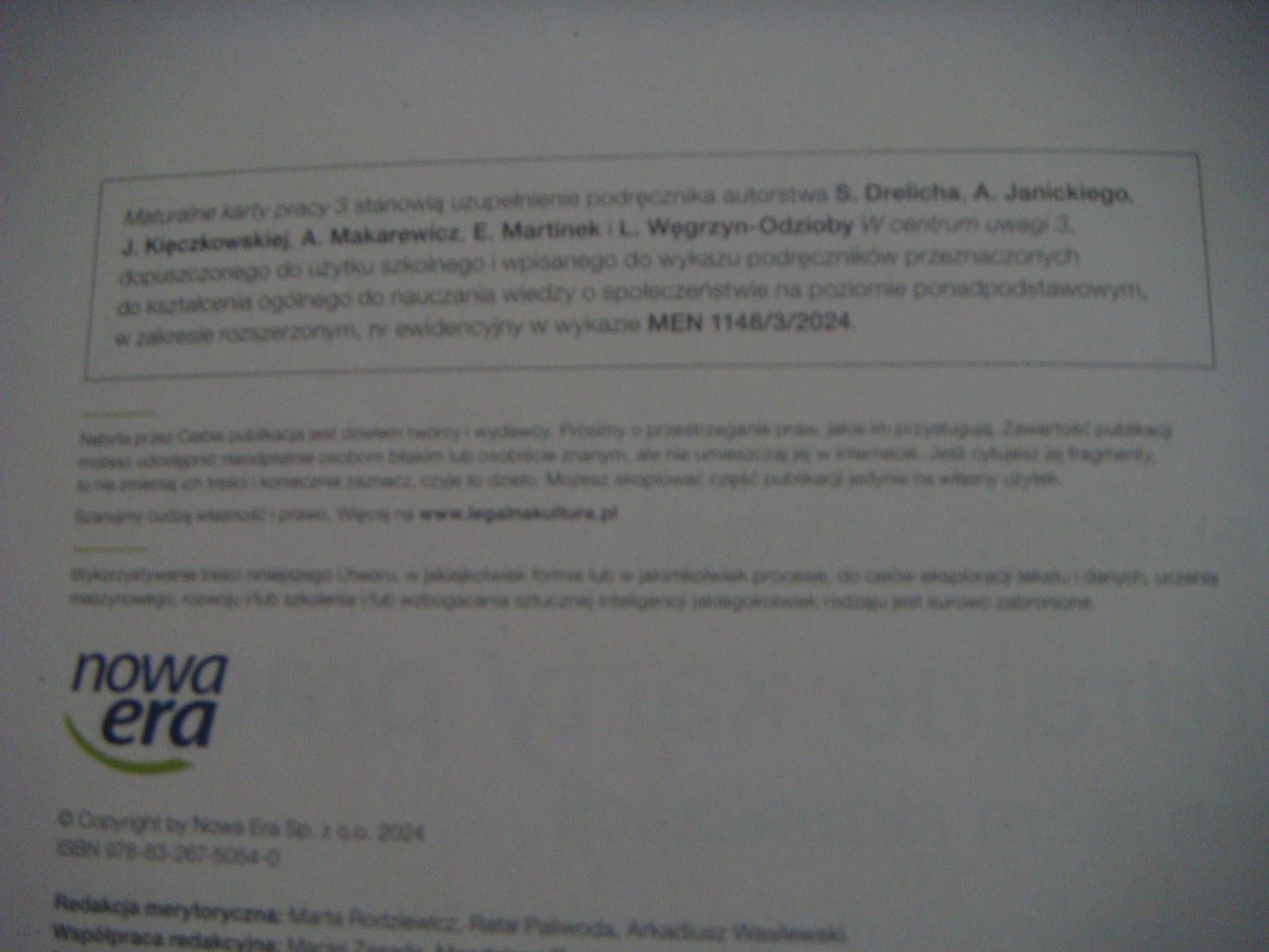 podręcznik w centrum uwagi maturalne karty pracy 3 zakres rozszerzony
