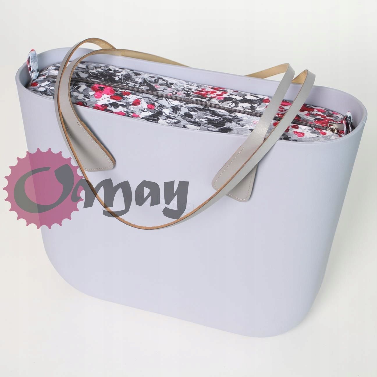 Szary organizer do OBAG STANDARD kwiaty akwarelowe róż wkład OMAY