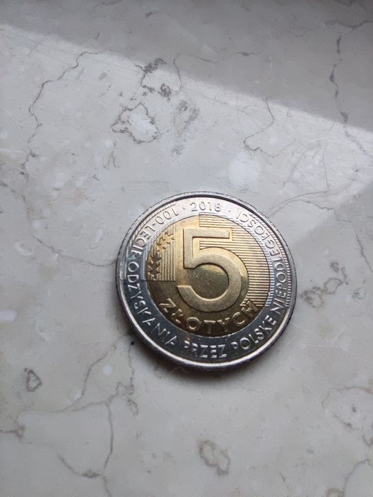Moneta limitowana okolicznościowa 5 zł na 100lecie odzyskania niepod..