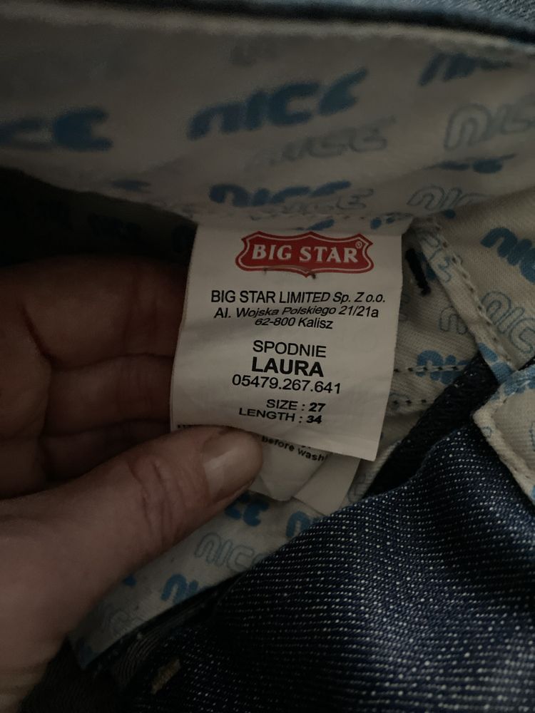 Spodnie jeans Big Star rozmiar 27