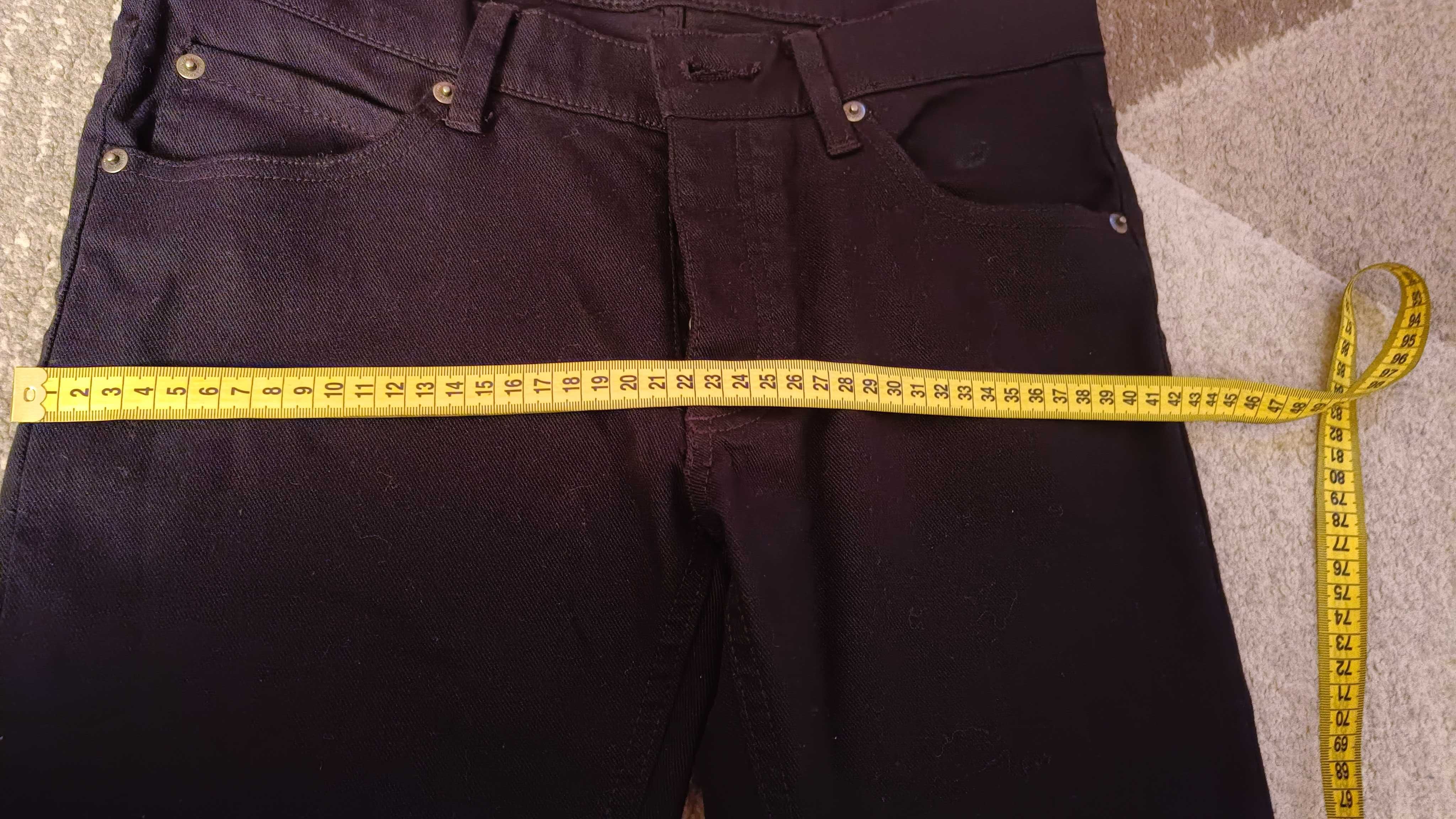 Męskie spodnie czarne jeansy bawełna elastan r.31/34
