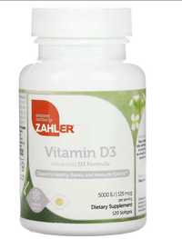 Zahler, Vitamin D3, 125 mcg 5,000 IU, 120 капсул