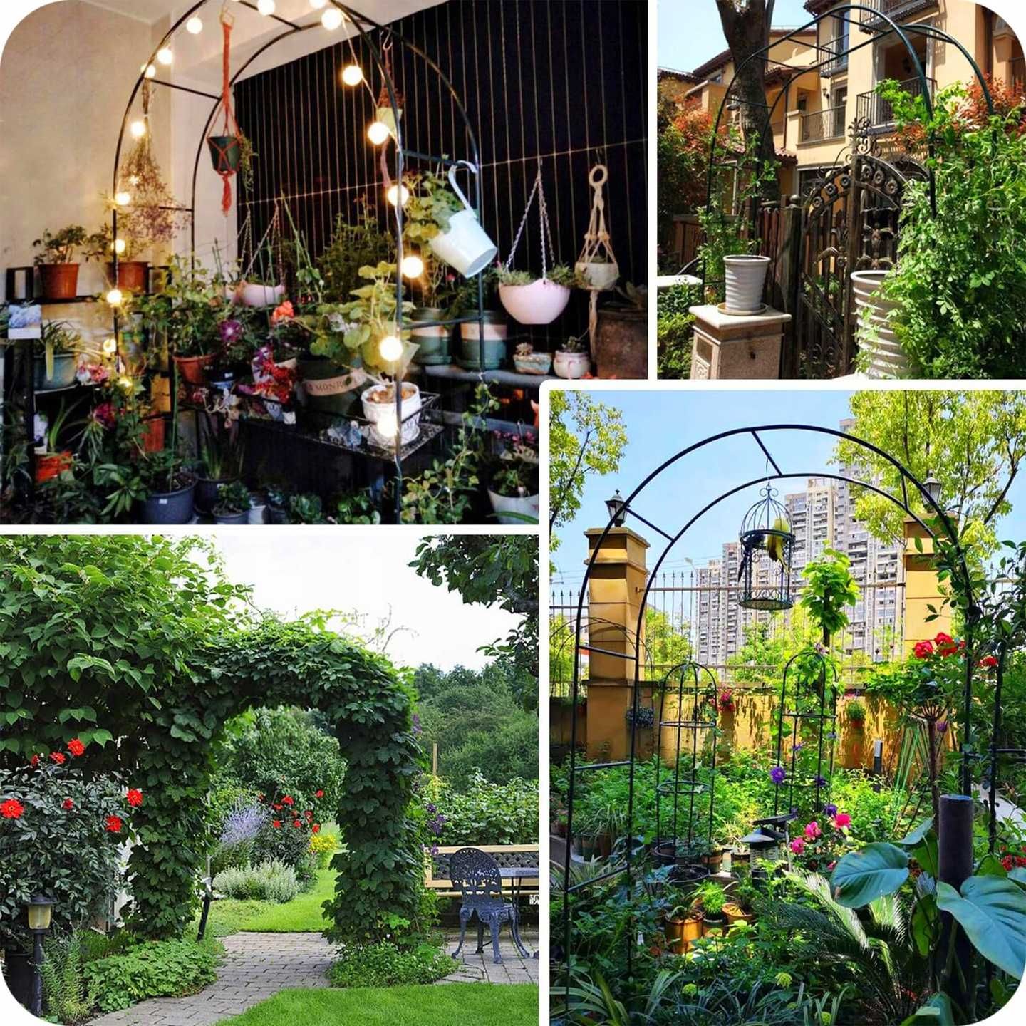 pergola ogrodowa tarasowa łuk uchwyt na róże kwiaty bluszcze 240 cm