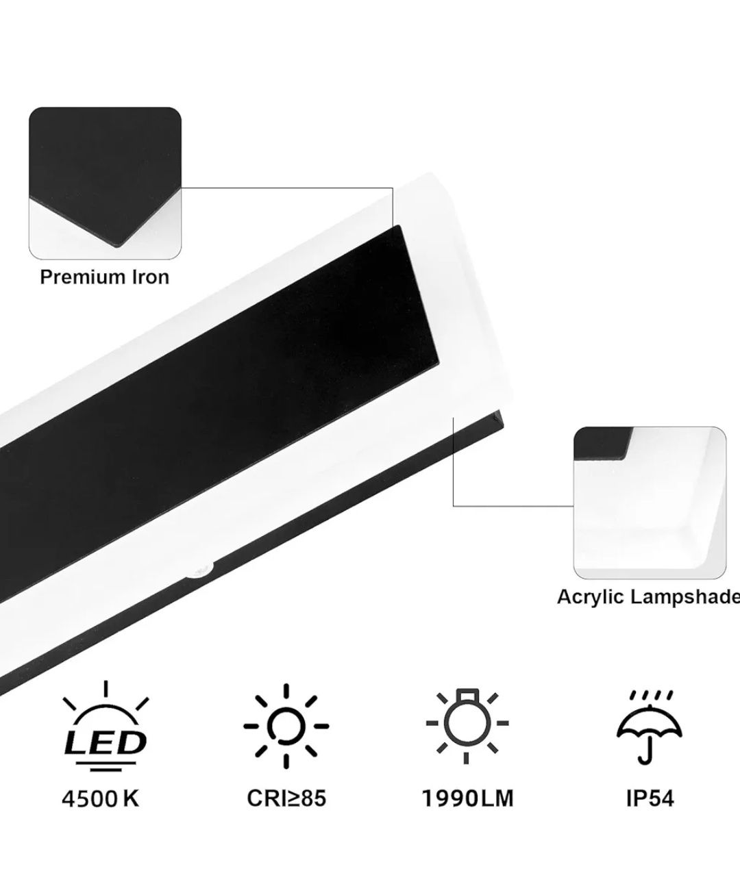 Zewnętrzna lampa ścienna Klighten Aplique, 60cm