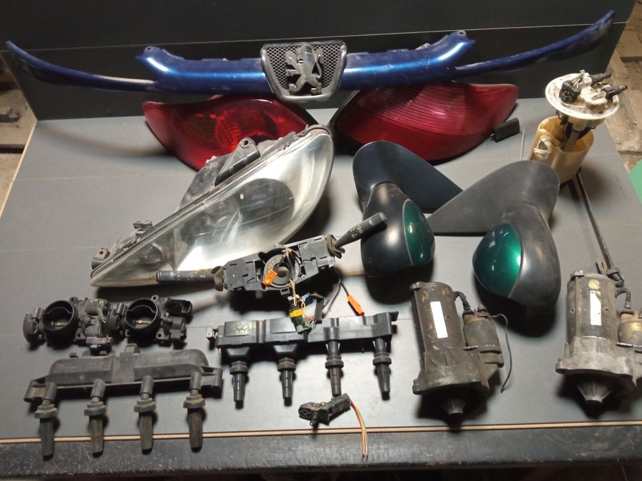 Peugeot 206 1.1 1.4 1.9 rozrusznik cewka lampy lusterka atrapa pompka