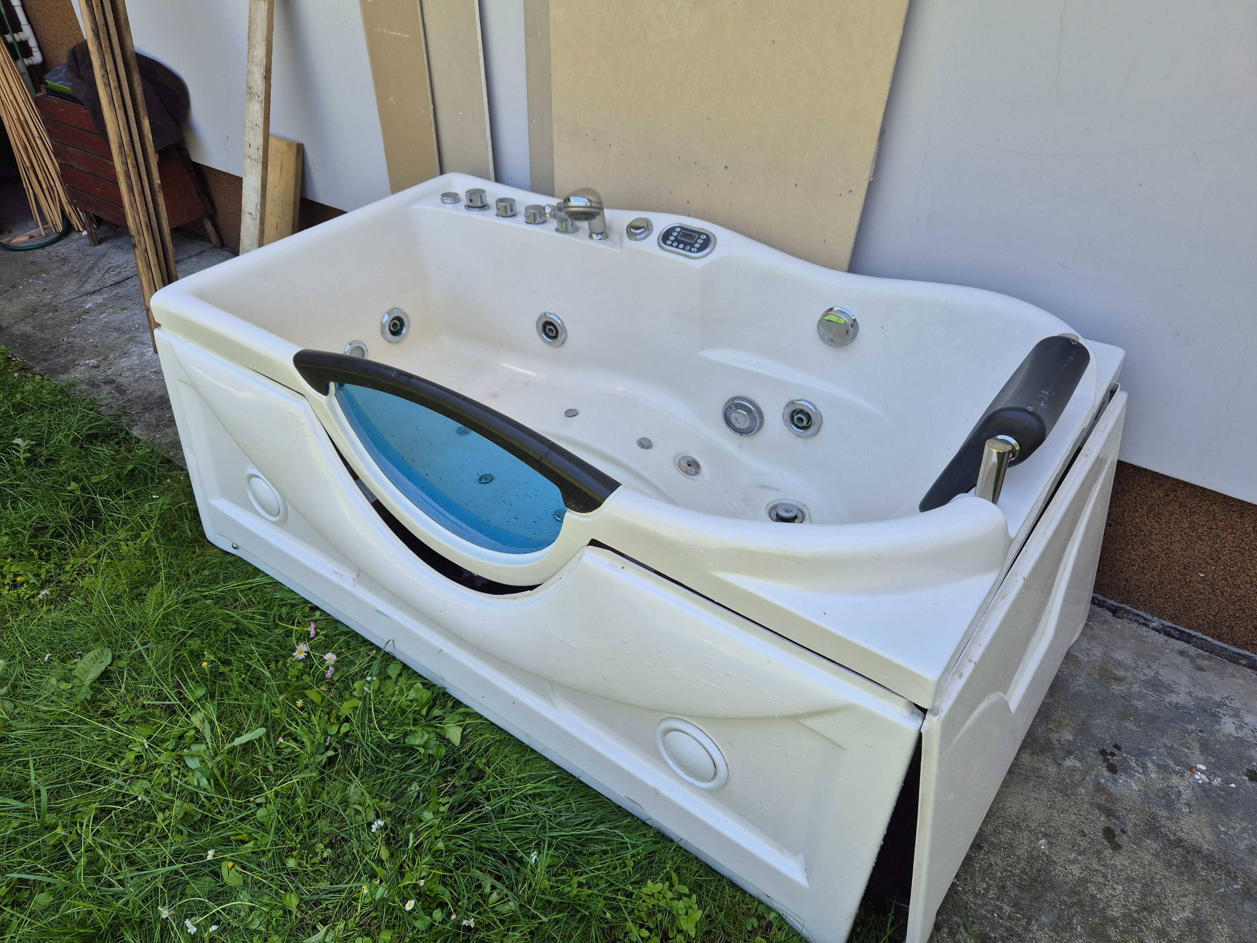 Wanna z hydromasażem łazienkowa 160×80 z zaglowkiem