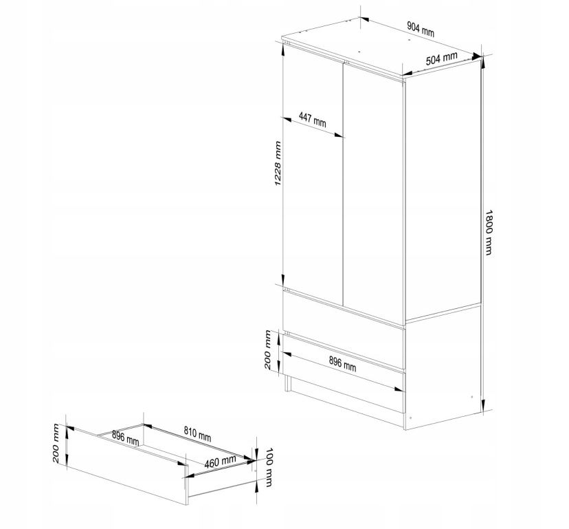 Garderoba szafa duża 180x90x51 cm