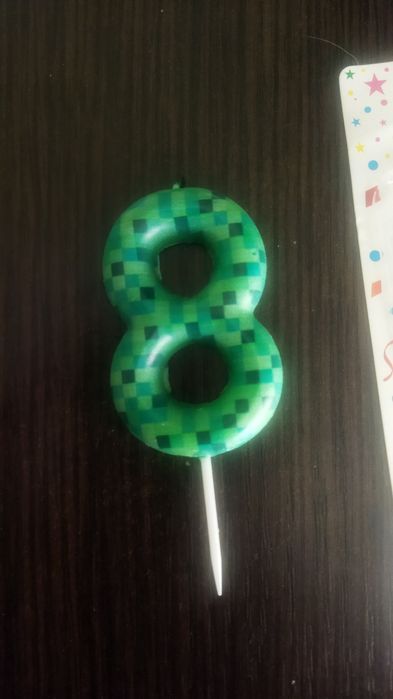 Свічка 8 для торту/майнкрафт/день народження