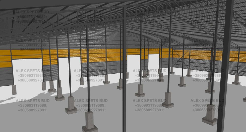 Побудуємо ангар склад (сендвіч-панелі) під ключ 48х36 або інший розмір