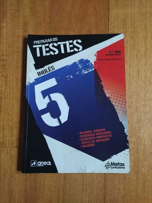 Livro inglês apoio escolar 5 ano Preparar Testes, Areal, c/o novo