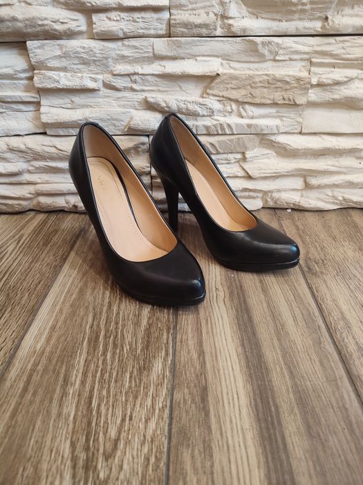 Czarne szpilki, czółenka eko skóra WYPRZEDAŻ SZAFY